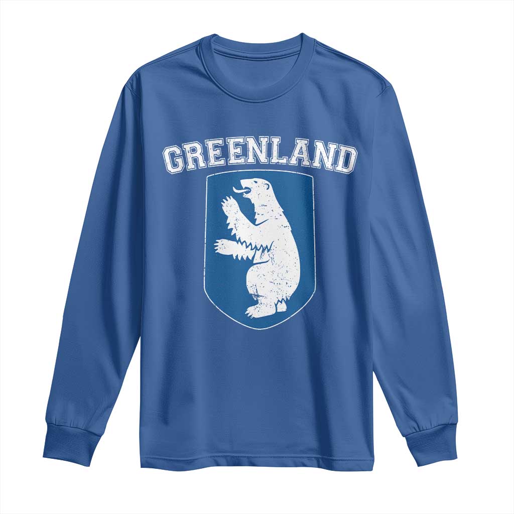 Greenland Long Sleeve Shirt Polar Bear Vintage Political Protest TS10 Royal Blue Print Your Wear