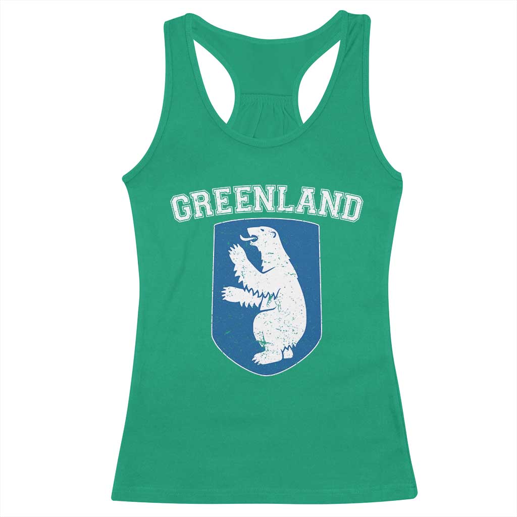 Greenland Racerback Tank Top Polar Bear Vintage Political Protest TS10 Irish Green Print Your Wear