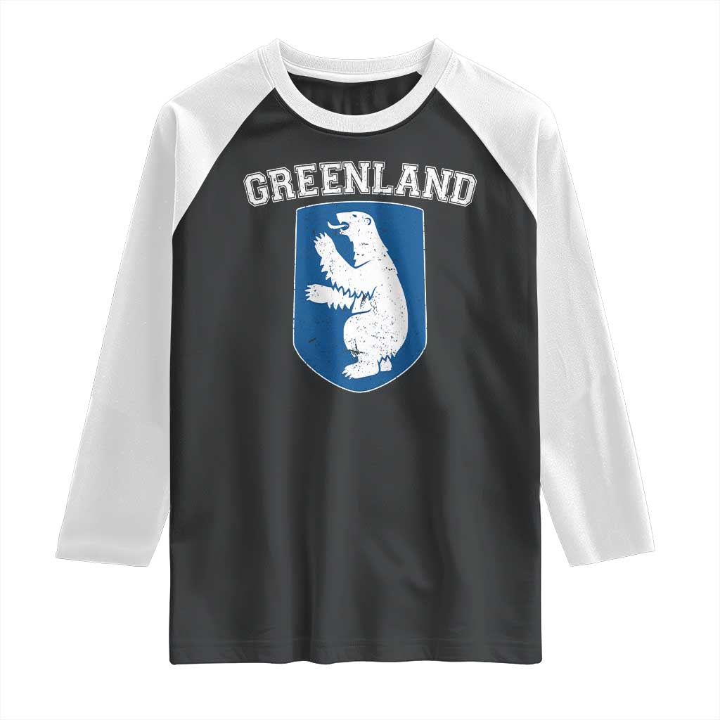 Greenland Raglan Shirt Polar Bear Vintage Political Protest TS10 Black White Print Your Wear