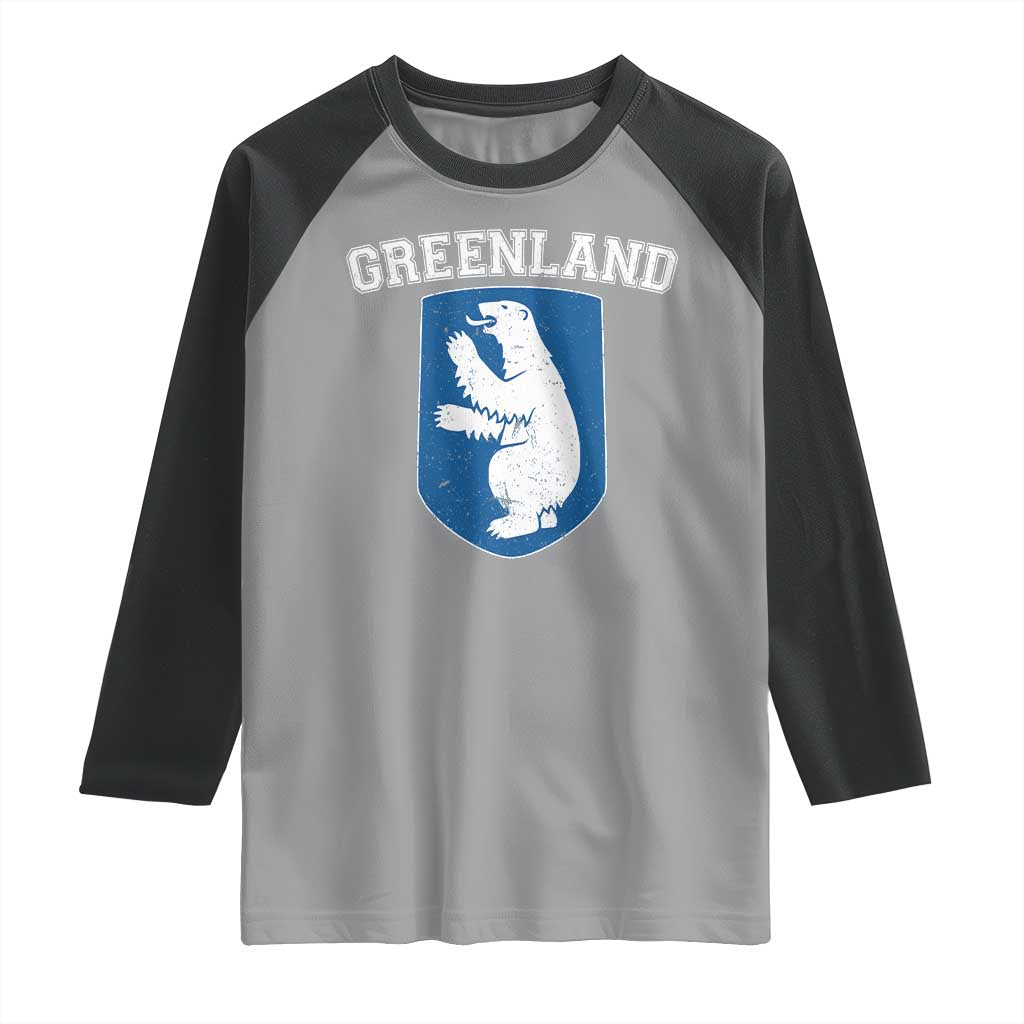 Greenland Raglan Shirt Polar Bear Vintage Political Protest TS10 Sport Gray Black Print Your Wear