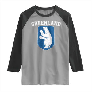 Greenland Raglan Shirt Polar Bear Vintage Political Protest TS10 Sport Gray Black Print Your Wear