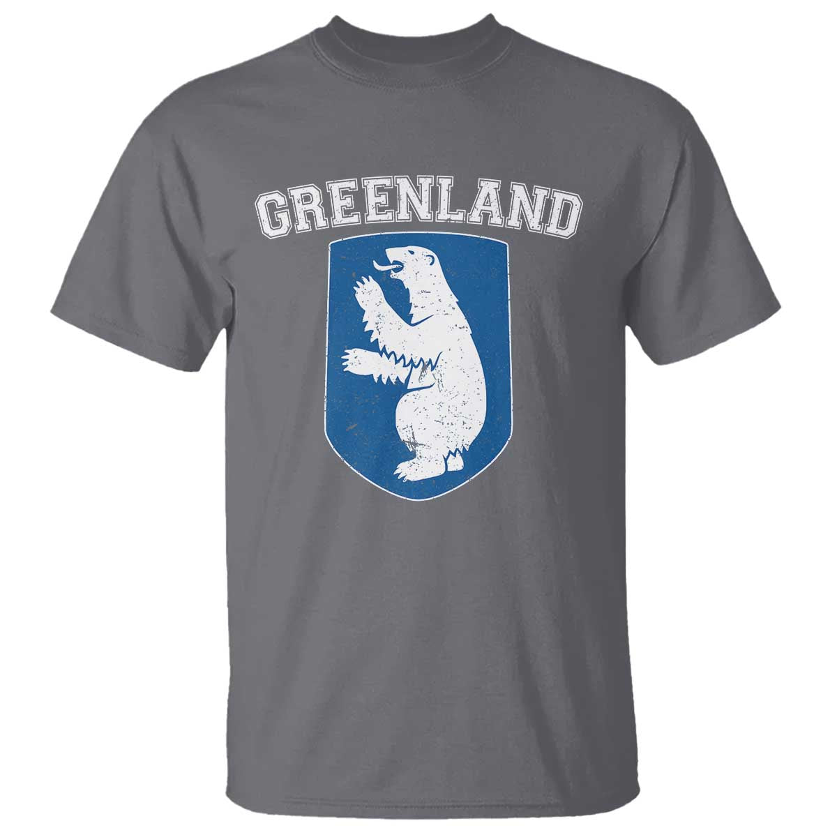 Greenland T Shirt Polar Bear Vintage Political Protest TS10 Charcoal Print Your Wear