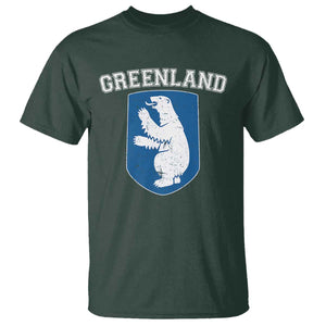Greenland T Shirt Polar Bear Vintage Political Protest TS10 Dark Forest Green Print Your Wear