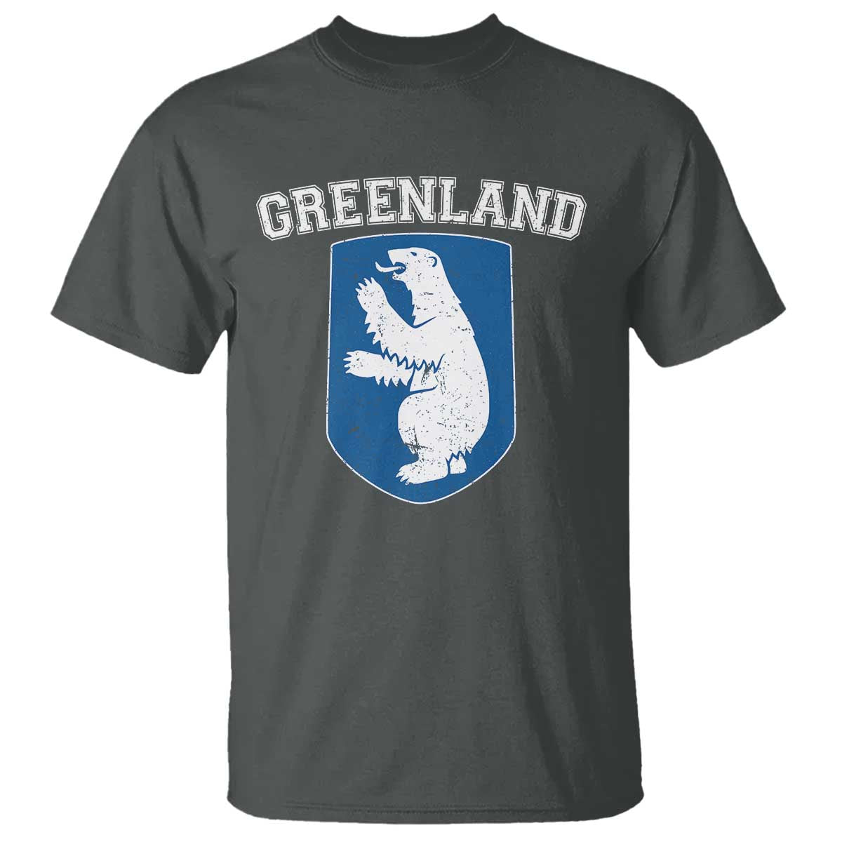 Greenland T Shirt Polar Bear Vintage Political Protest TS10 Dark Heather Print Your Wear