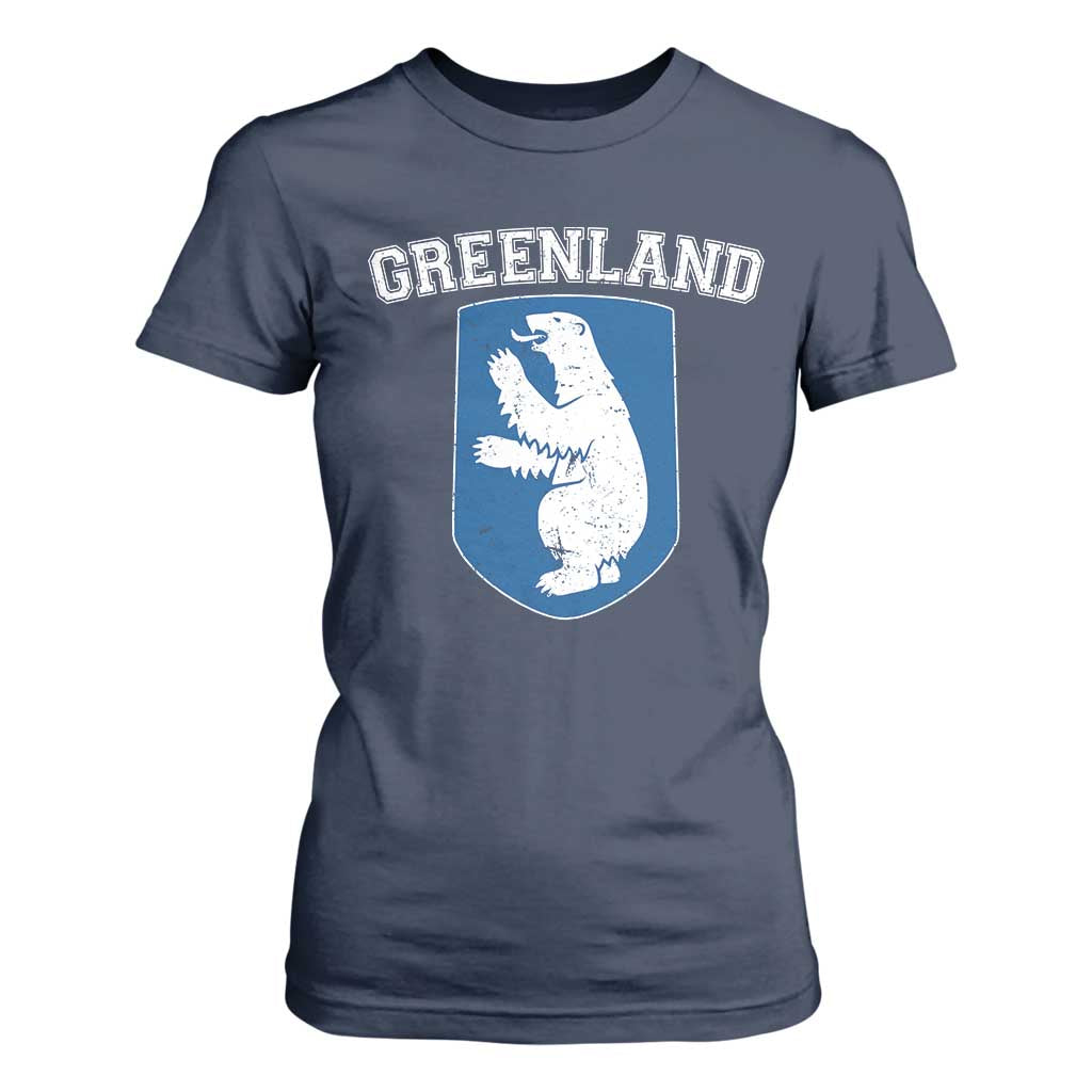 Greenland T Shirt For Women Polar Bear Vintage Political Protest TS10 Navy Print Your Wear