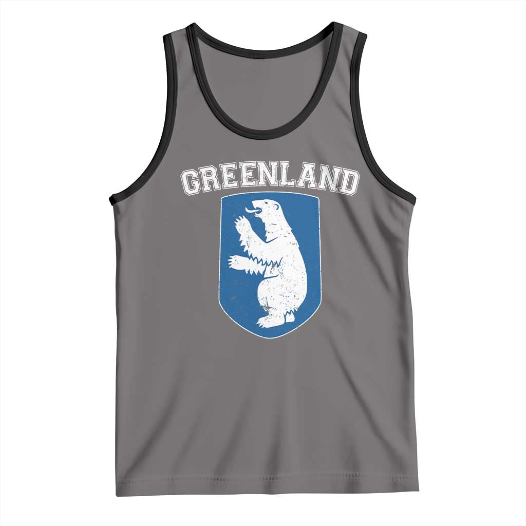 Greenland Tank Top Polar Bear Vintage Political Protest TS10 Deep Heather Black Print Your Wear