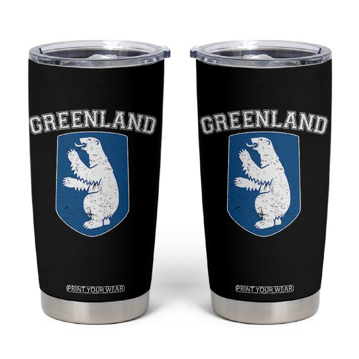 Greenland Tumbler Cup Polar Bear Vintage Political Protest TS10 Black Print Your Wear