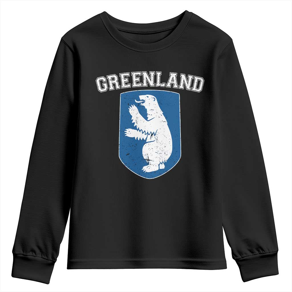 Greenland Youth Sweatshirt Polar Bear Vintage Political Protest TS10 Black Print Your Wear