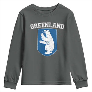 Greenland Youth Sweatshirt Polar Bear Vintage Political Protest TS10 Dark Heather Print Your Wear