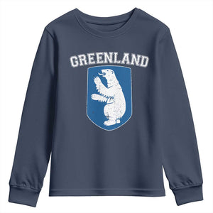 Greenland Youth Sweatshirt Polar Bear Vintage Political Protest TS10 Navy Print Your Wear