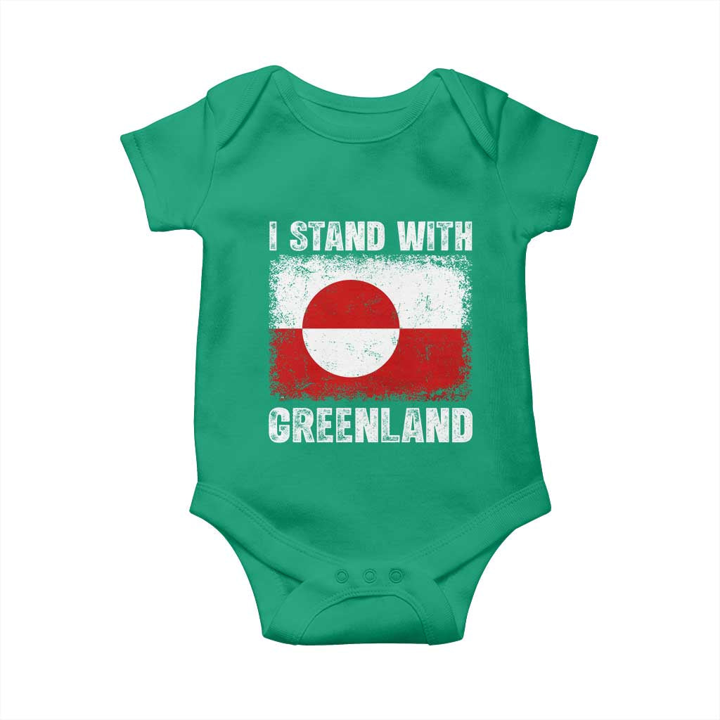 I Stand With Greenland Baby Onesie Grunge Flag TS10 Irish Green Print Your Wear