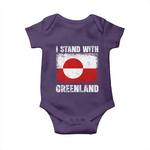 I Stand With Greenland Baby Onesie Grunge Flag TS10 Purple Print Your Wear