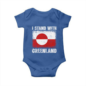 I Stand With Greenland Baby Onesie Grunge Flag TS10 Royal Blue Print Your Wear