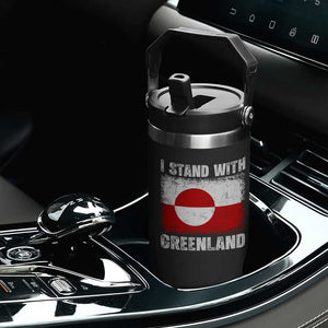 I Stand With Greenland Flip Straw Tumbler Grunge Flag TS10 Print Your Wear