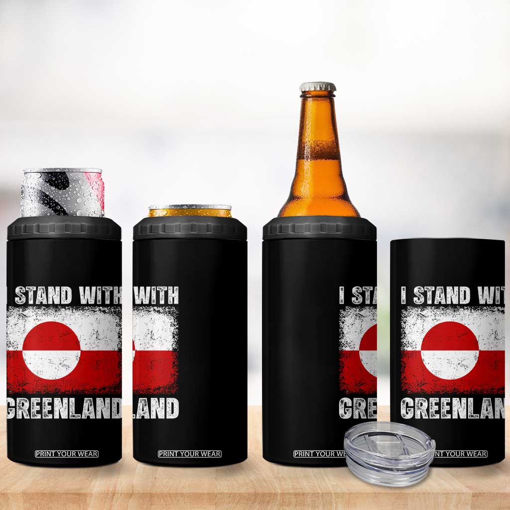 I Stand With Greenland 4 in 1 Can Cooler Tumbler Grunge Flag TS10 Print Your Wear