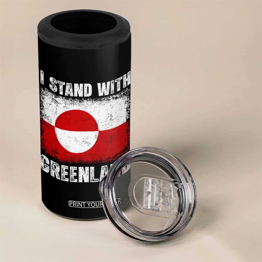 I Stand With Greenland 4 in 1 Can Cooler Tumbler Grunge Flag TS10 Print Your Wear