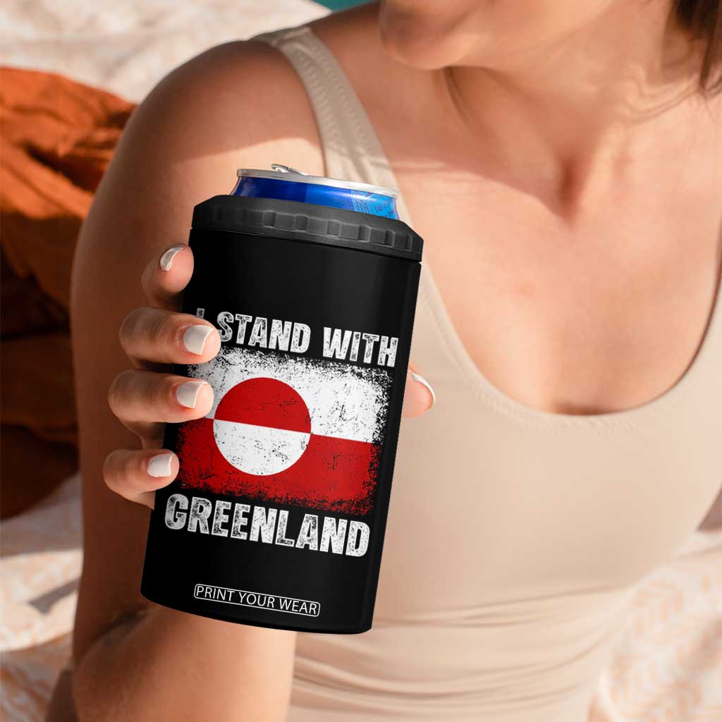 I Stand With Greenland 4 in 1 Can Cooler Tumbler Grunge Flag TS10 Print Your Wear