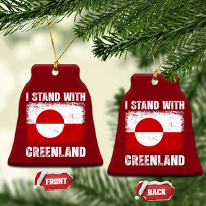 I Stand With Greenland Ceramic Ornament Grunge Flag TS10 Print Your Wear