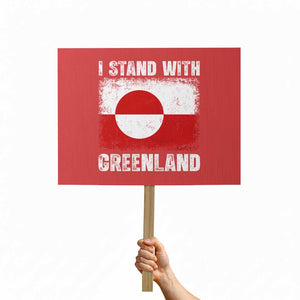 I Stand With Greenland Protest Sign Grunge Flag TS10 Horizontal 18" × 24" Red Print Your Wear