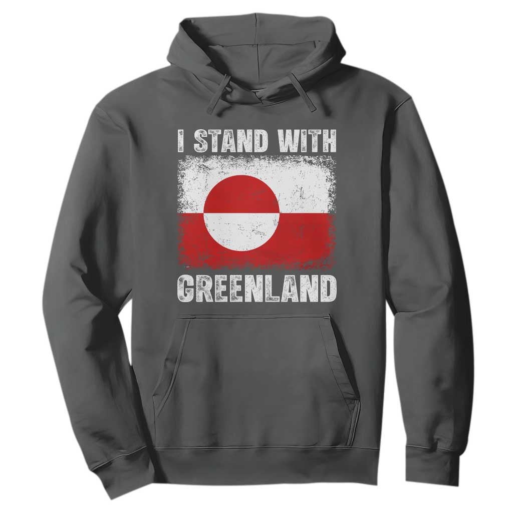 I Stand With Greenland Hoodie Grunge Flag TS10 Dark Heather Print Your Wear