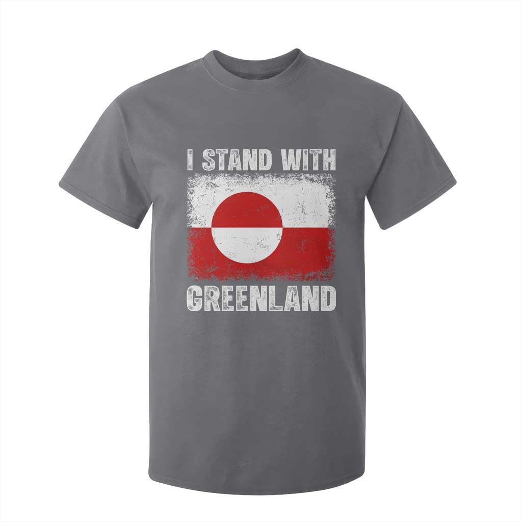 I Stand With Greenland T Shirt For Kid Grunge Flag TS10 Charcoal Print Your Wear