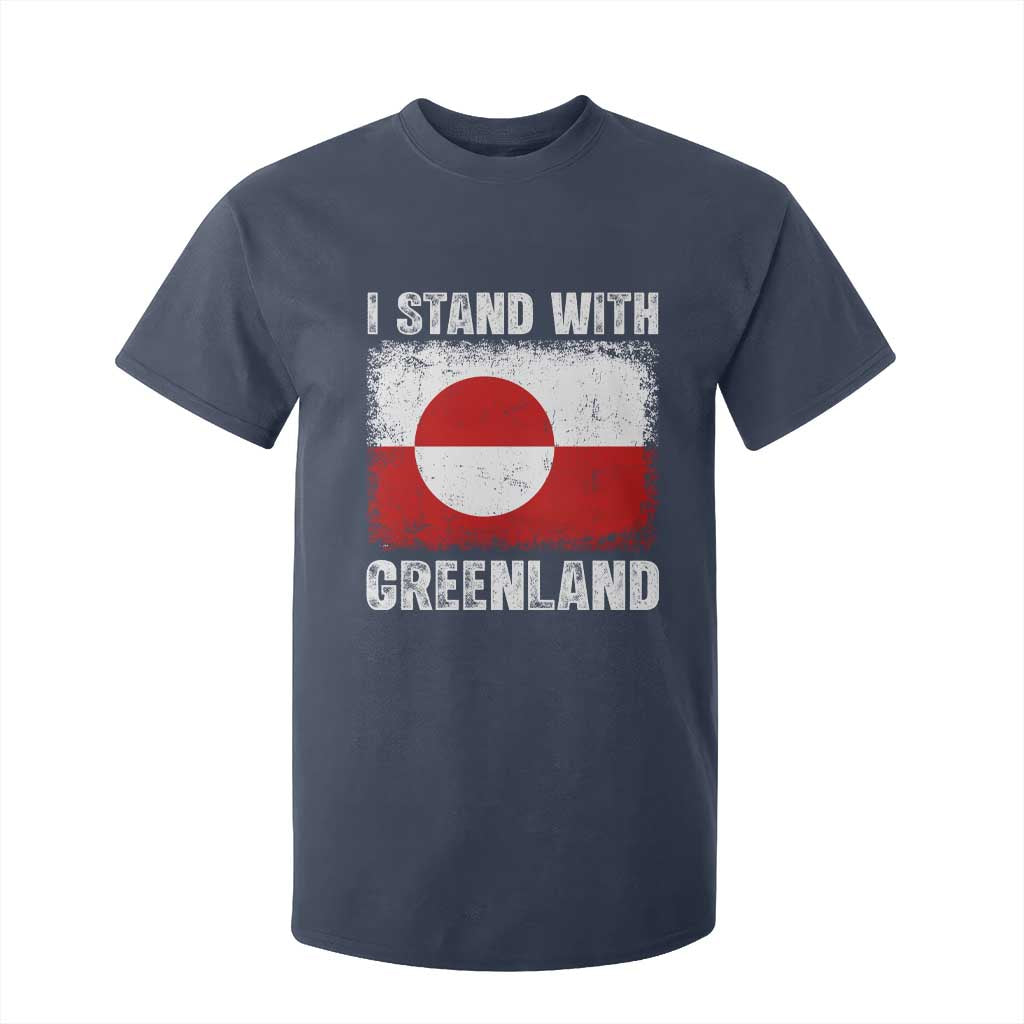 I Stand With Greenland T Shirt For Kid Grunge Flag TS10 Navy Print Your Wear