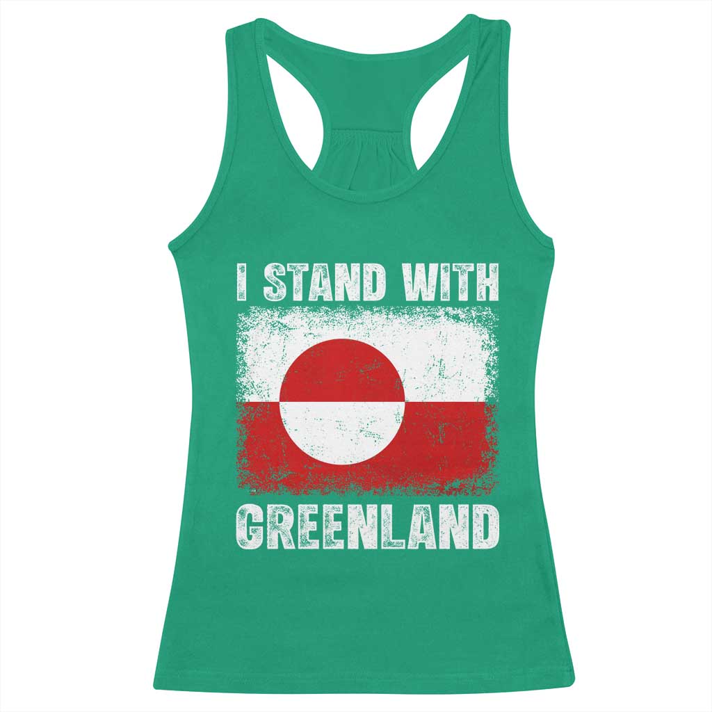I Stand With Greenland Racerback Tank Top Grunge Flag TS10 Irish Green Print Your Wear
