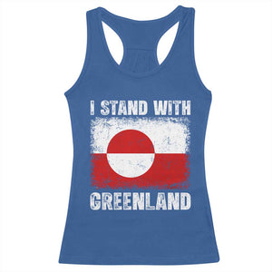 I Stand With Greenland Racerback Tank Top Grunge Flag TS10 Royal Blue Print Your Wear