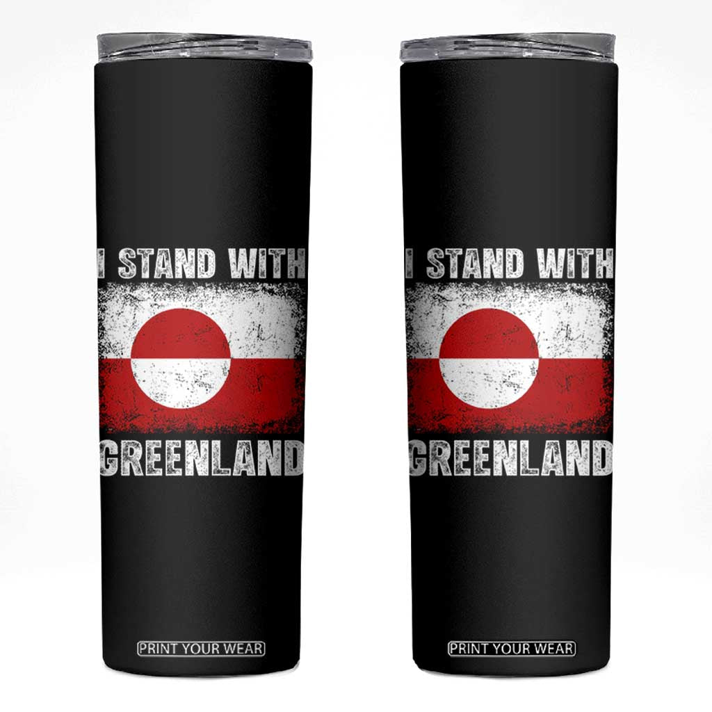 I Stand With Greenland Skinny Tumbler Grunge Flag TS10 Black Print Your Wear