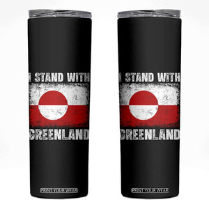 I Stand With Greenland Skinny Tumbler Grunge Flag TS10 Black Print Your Wear