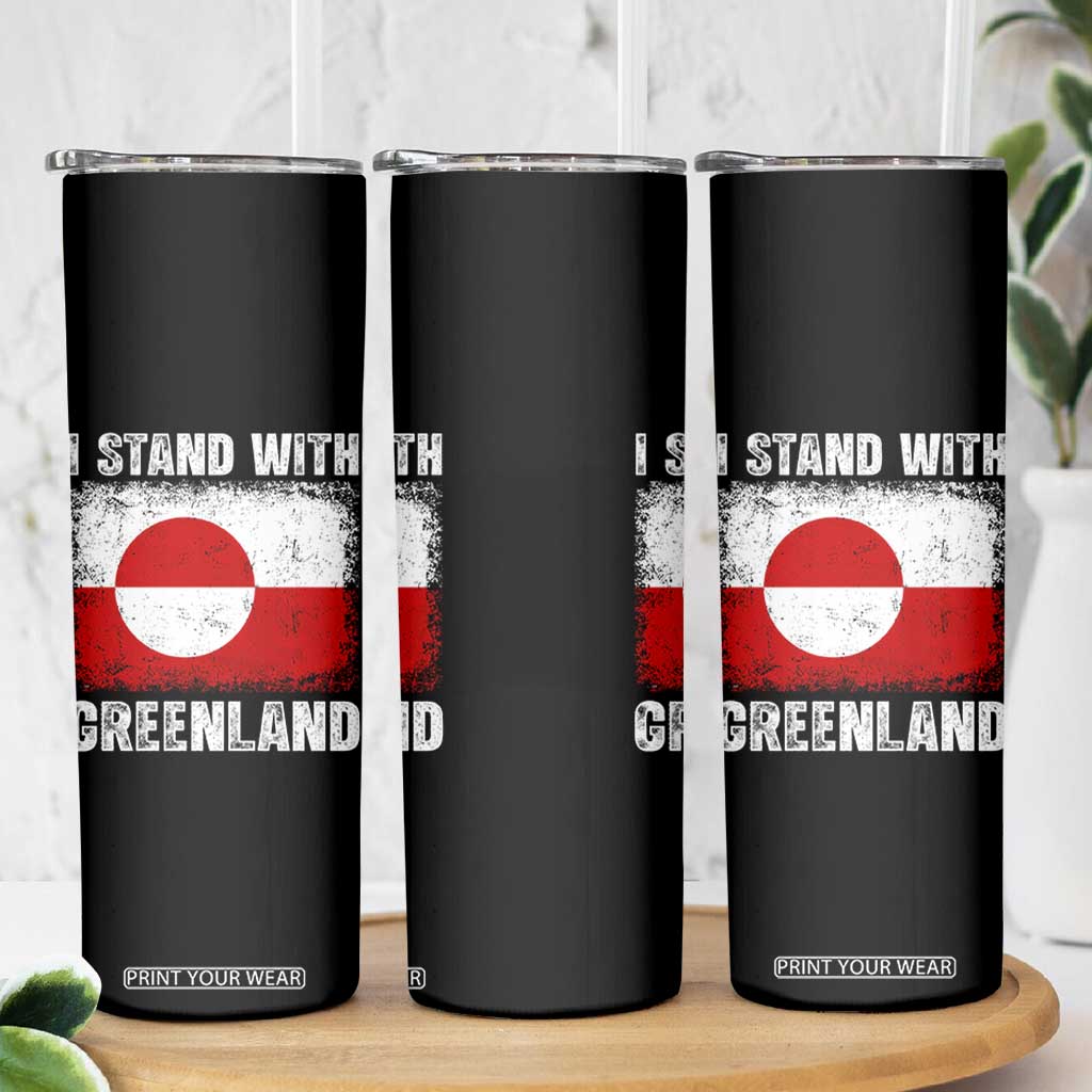 I Stand With Greenland Skinny Tumbler Grunge Flag TS10 Print Your Wear