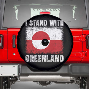 I Stand With Greenland Spare Tire Cover Grunge Flag TS10 Black Print Your Wear
