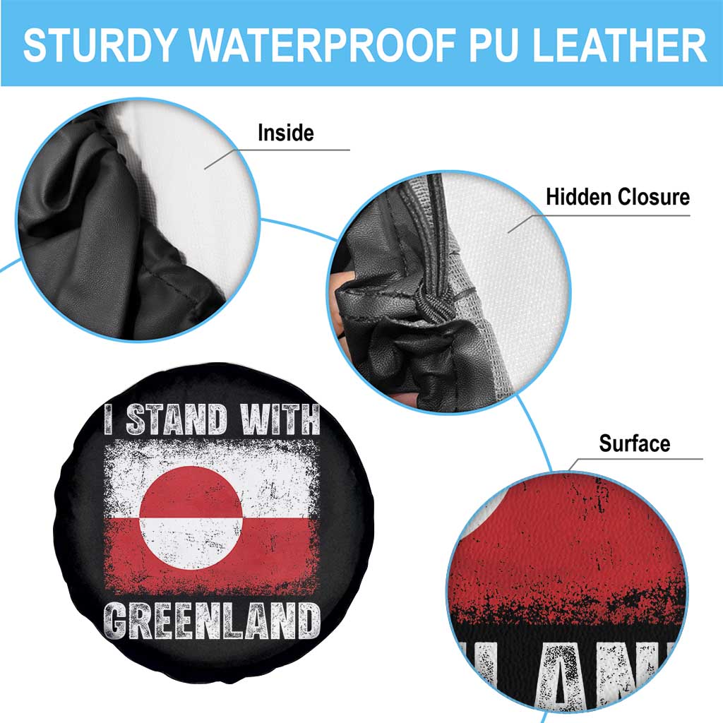 I Stand With Greenland Spare Tire Cover Grunge Flag TS10 Print Your Wear