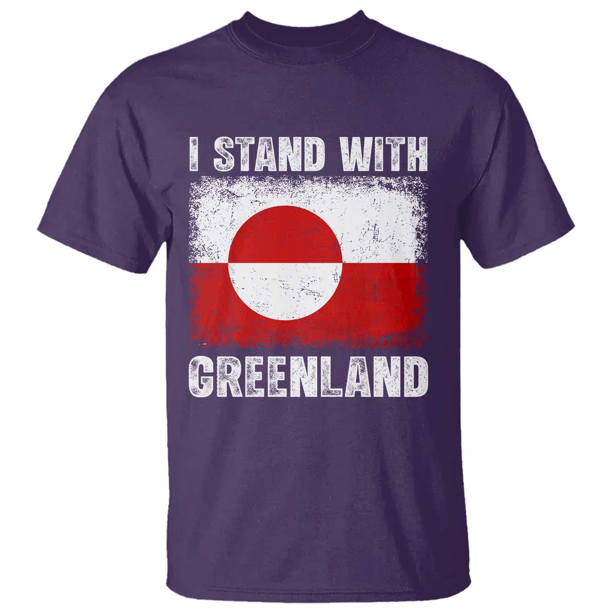 I Stand With Greenland T Shirt - Grunge Flag Solidarity Protest Tee TS10 Purple Print Your Wear