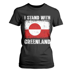 I Stand With Greenland T Shirt For Women Grunge Flag TS10 Black Print Your Wear