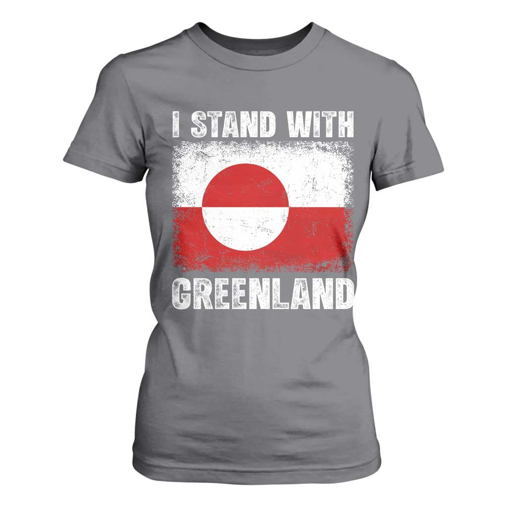 I Stand With Greenland T Shirt For Women Grunge Flag TS10 Charcoal Print Your Wear