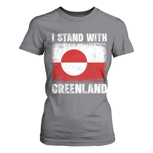 I Stand With Greenland T Shirt For Women Grunge Flag TS10 Charcoal Print Your Wear