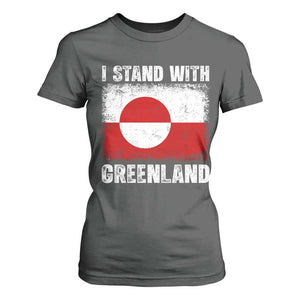 I Stand With Greenland T Shirt For Women Grunge Flag TS10 Dark Heather Print Your Wear