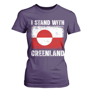 I Stand With Greenland T Shirt For Women Grunge Flag TS10 Purple Print Your Wear