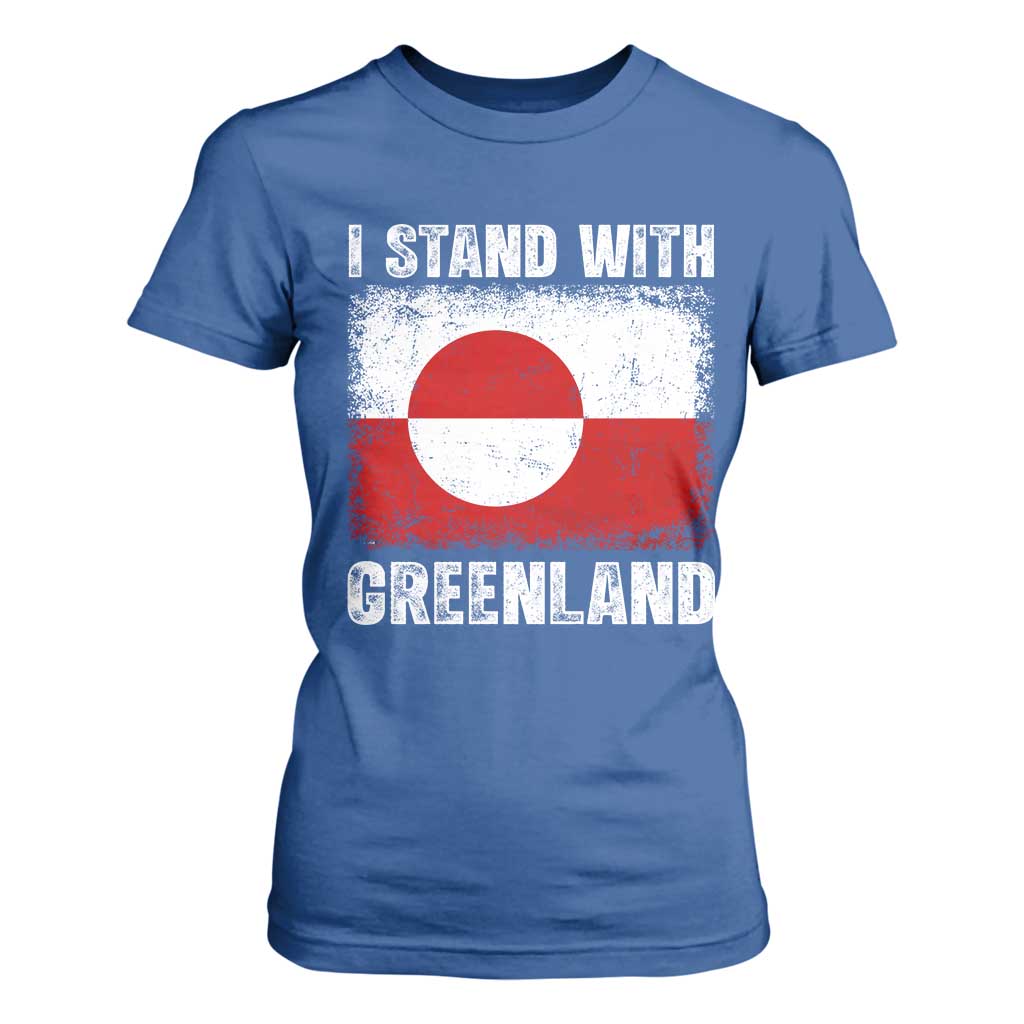 I Stand With Greenland T Shirt For Women Grunge Flag TS10 Royal Blue Print Your Wear