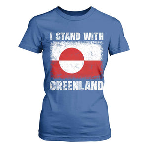 I Stand With Greenland T Shirt For Women Grunge Flag TS10 Royal Blue Print Your Wear