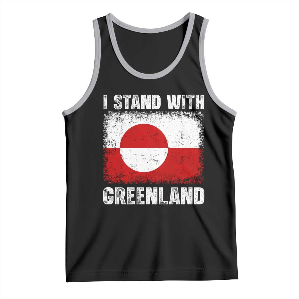 I Stand With Greenland Tank Top Grunge Flag TS10 Black Athletic Heather Print Your Wear