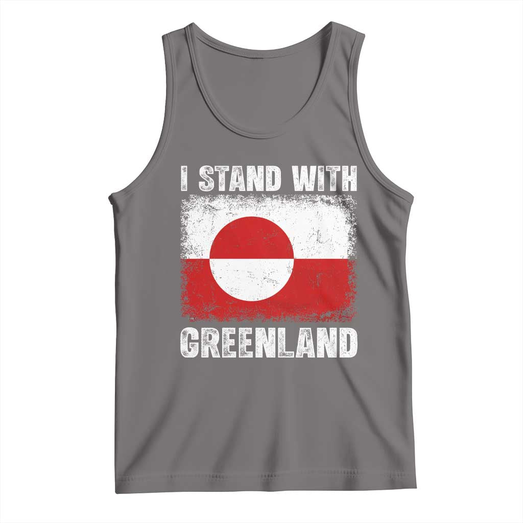 I Stand With Greenland Tank Top Grunge Flag TS10 Deep Heather Print Your Wear