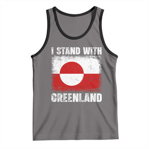 I Stand With Greenland Tank Top Grunge Flag TS10 Deep Heather Black Print Your Wear