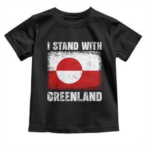 I Stand With Greenland Toddler T Shirt Grunge Flag TS10 Black Print Your Wear