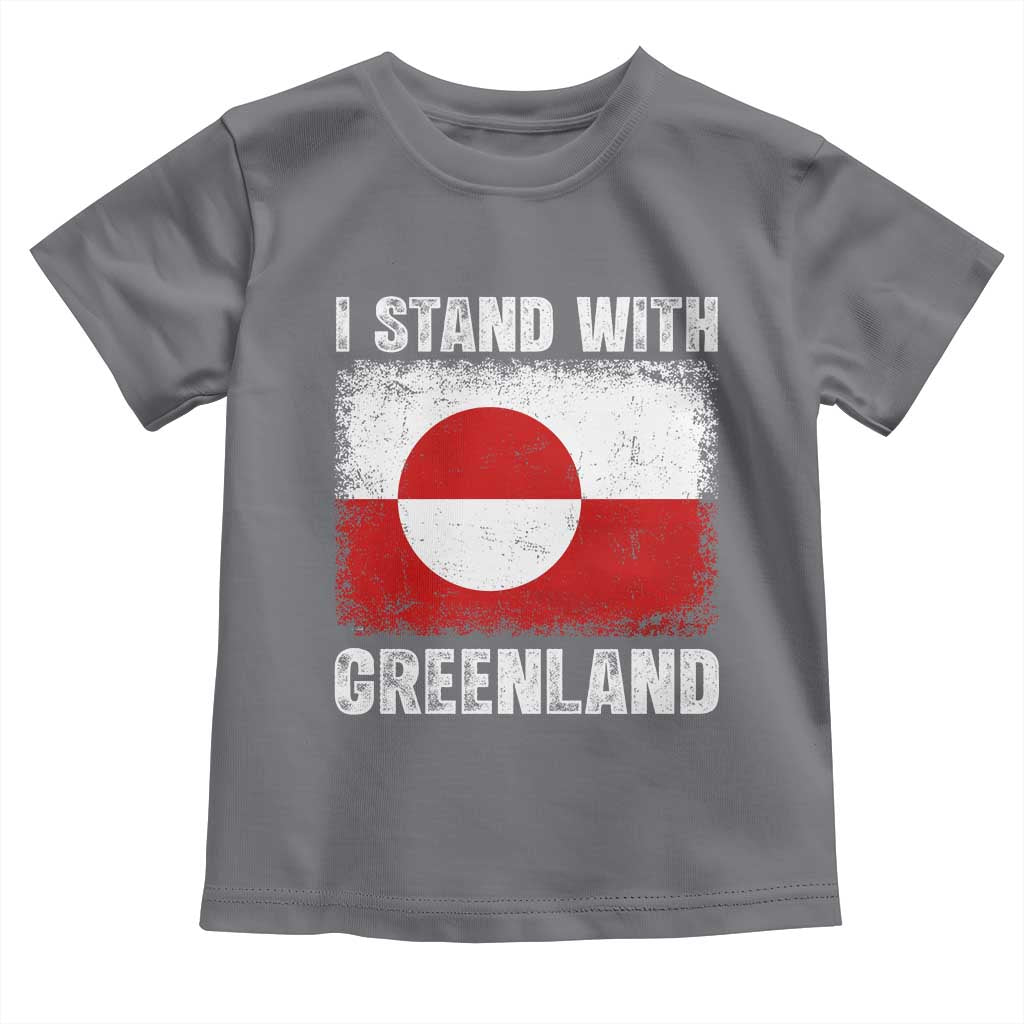 I Stand With Greenland Toddler T Shirt Grunge Flag TS10 Charcoal Print Your Wear