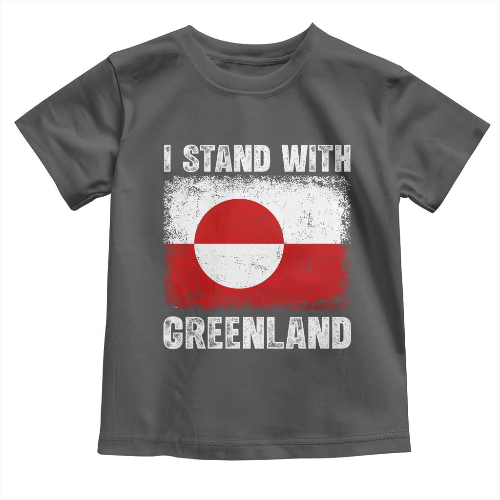 I Stand With Greenland Toddler T Shirt Grunge Flag TS10 Dark Heather Print Your Wear