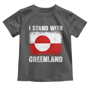 I Stand With Greenland Toddler T Shirt Grunge Flag TS10 Dark Heather Print Your Wear