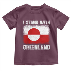 I Stand With Greenland Toddler T Shirt Grunge Flag TS10 Maroon Print Your Wear