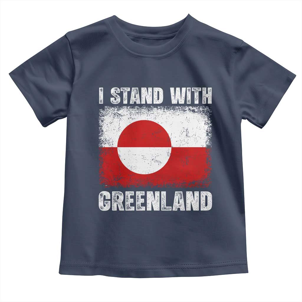 I Stand With Greenland Toddler T Shirt Grunge Flag TS10 Navy Print Your Wear